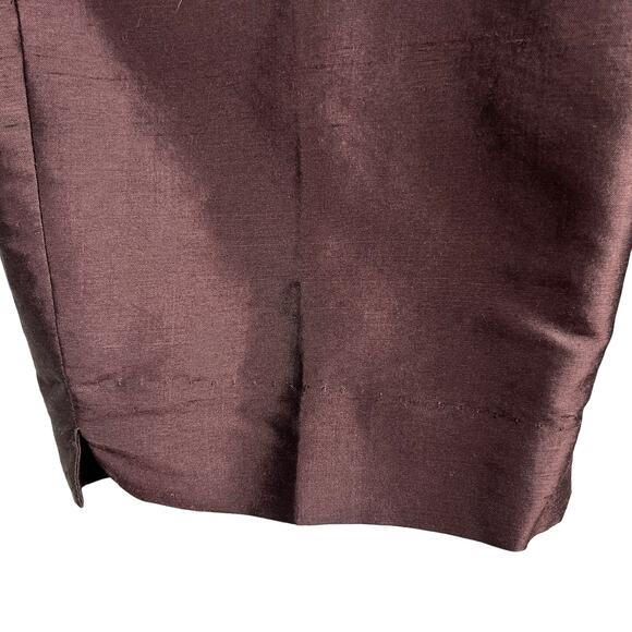 Coldwater Creek Silk Flat Front Side Zip Pants Brown 10 Lined New - Picture 9 of 14